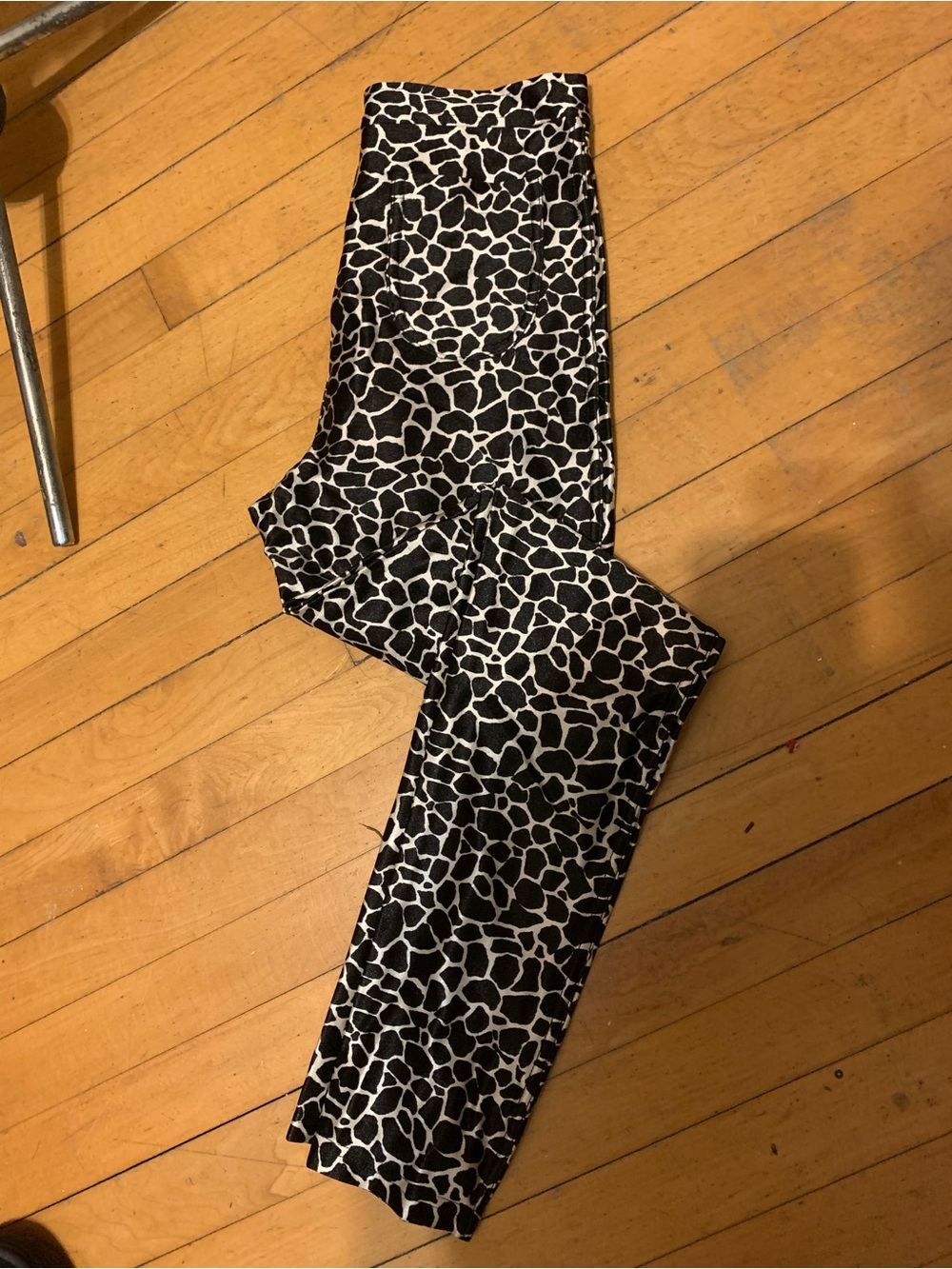 American Apparel Black and White Giraffe-Print Skinny Pants